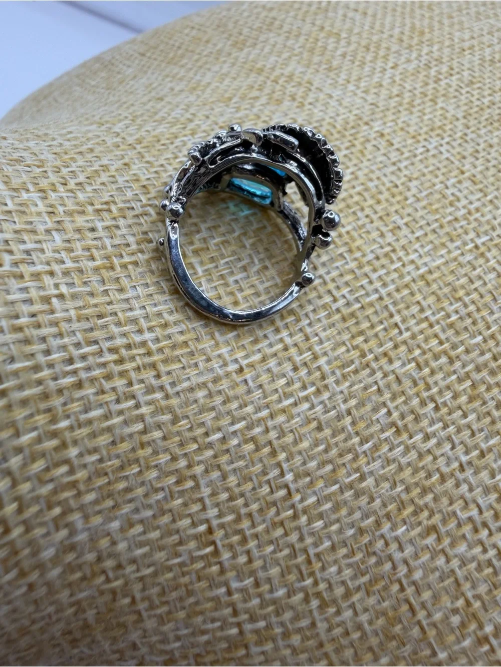 Jeweled DragonFly Ring Silver Band Blue Color Cubic Zirconia Insect Women’s 6